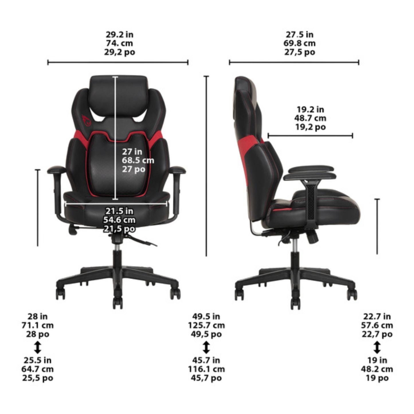 DPS - Chaise de Jeu *Boite Ouverte*-gaming-chair-costco-1861987-red-rouge-8