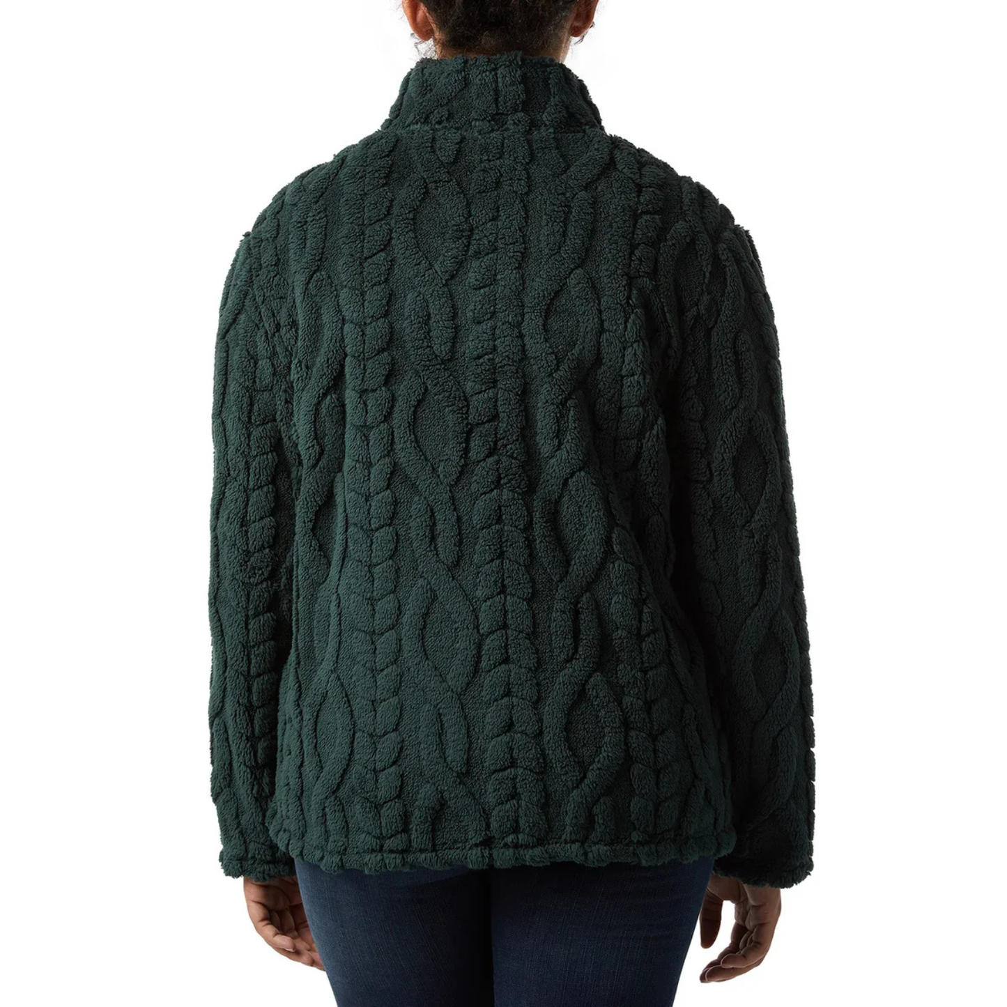 32°HEAT - Chandail en Sherpa Torsadé pour Femme-Womens-Cable-Sherpa-Pullover-Vert-Green-1816001