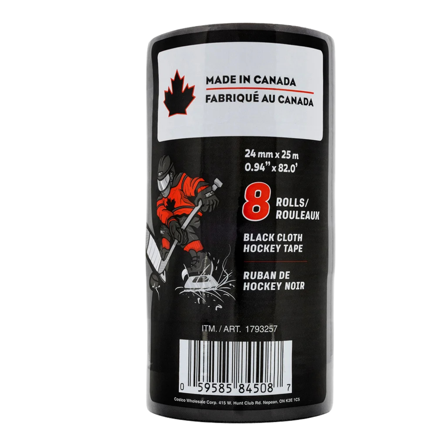 RTL - Paquet de 8 Rouleaux de Ruban de Hockey-Noir-Black-Cloth-Hockey-Tape-8 Rolls-1793257
