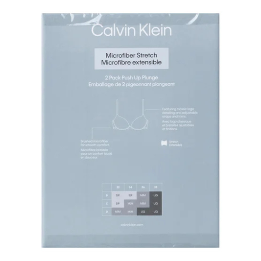 CALVIN KLEIN - Paquet de 2 Soutiens-Gorge Pigeonnant Plongeant-2-pack-Push-up-Plunge-Bra-Rose-Gris-Pink-Grey-2915303-1927806