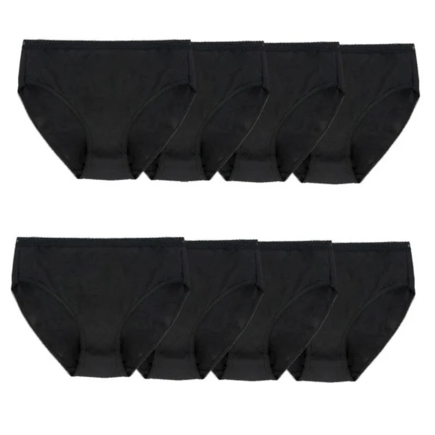 NATORI - Paquet de 8 Culottes Échancrées pour Femme-Womens-8-Pack-Hi-Cut-Brief-Noir-Black-1809904