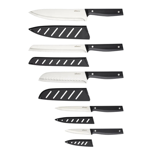 SKANDIA - Ensemble de 5 Couteaux avec Protège-Lames-blad-guards-knife-set-costco-1938125-2