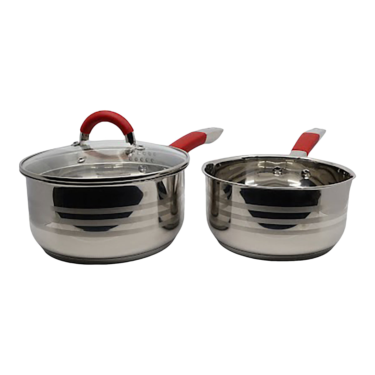 VERKA - Ensemble de 2 Casseroles en Acier Inoxydable avec 1 Couvercle