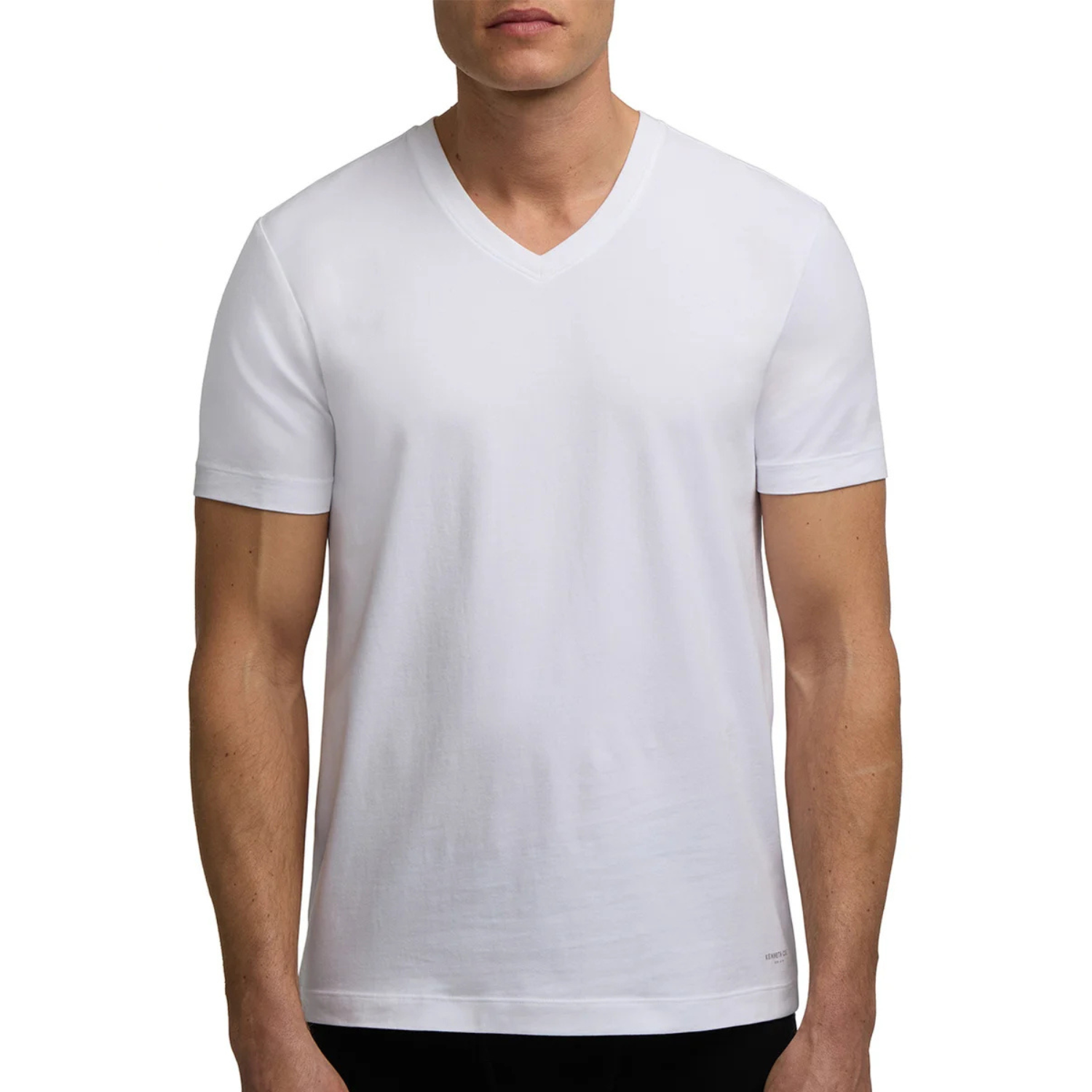 KENNETH COLE - Paquet de 4 T-Shirt pour Homme-V-NECK-PACK-COSTCO-1915350-WHITE-BLANC