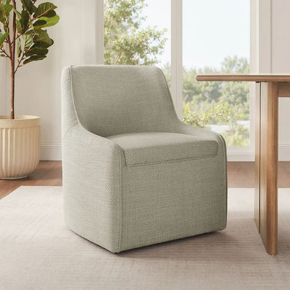 AIDEN & IVY - Chaise de Salle à Manger en Tissu Sans Accoudoirs avec Roulettes-fabric-armless-dining-chari-with-casters-costco-1861839-186849-beige
