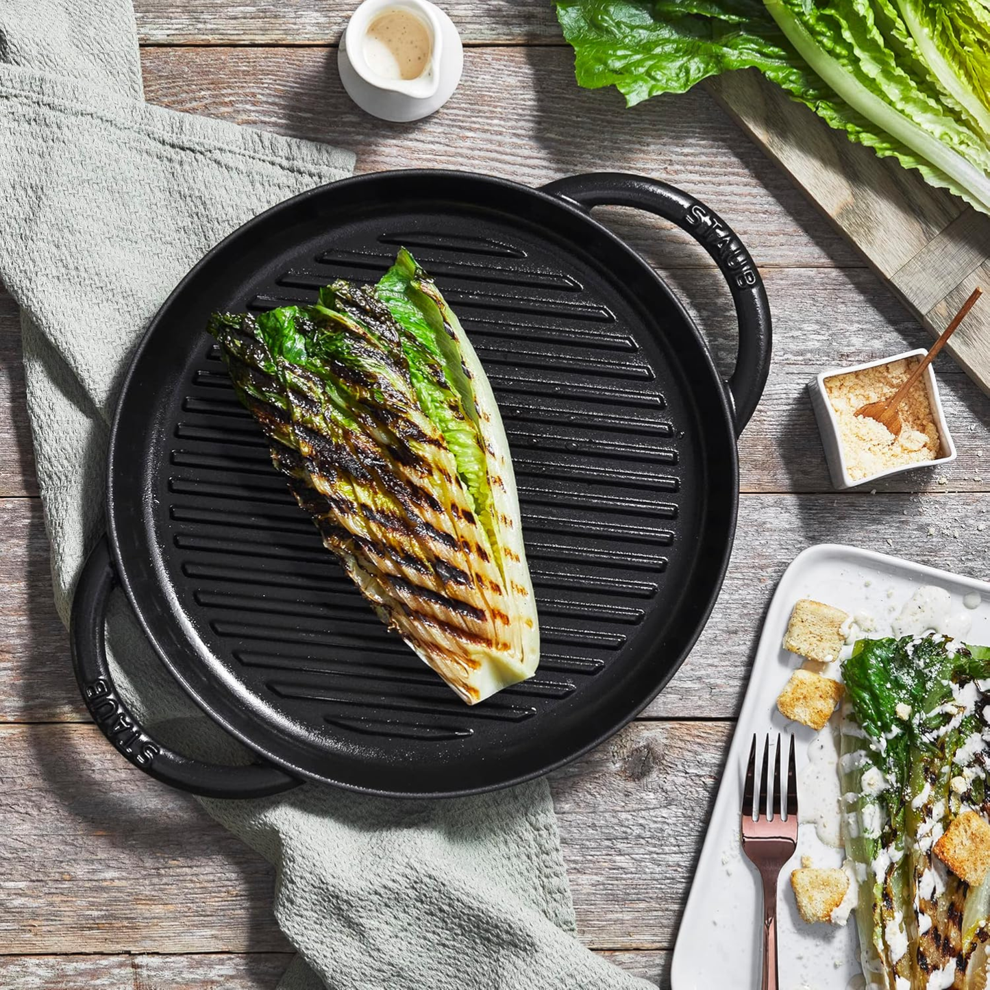STAUB - Poêle à Griller en Fonte Émaillée-enameled-cast-iron-grill-pan-costco-1894933-2