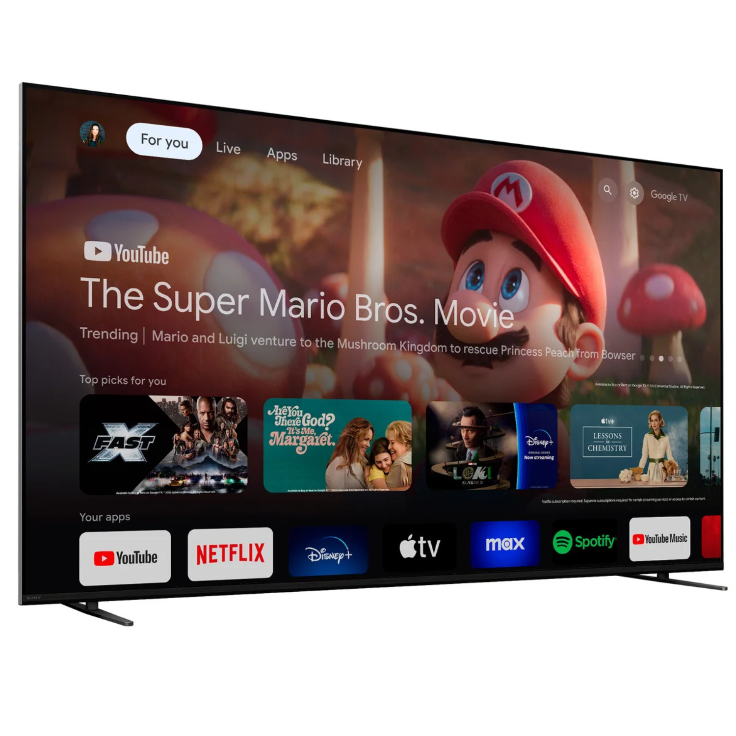 SONY - Téléviseur Intelligent Google HDR mini-DEL QLED UHD 4K Bravia 7 de 55 po *Boite Ouverte*-SMART-TV-K55XR70B.UC2-2