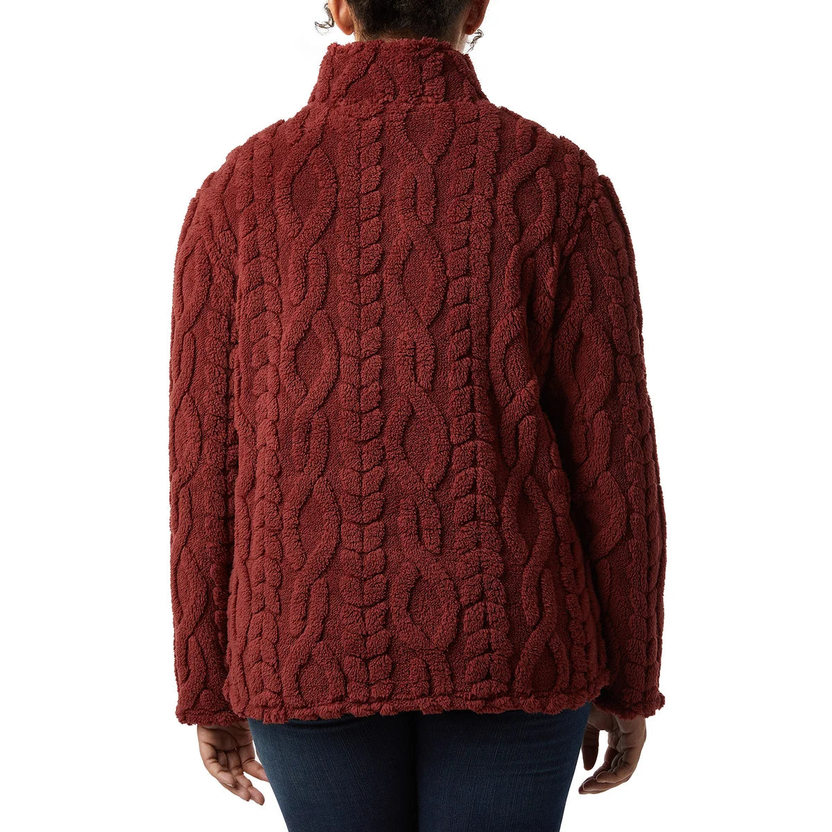 32°HEAT - Chandail en Sherpa Torsadé pour Femme-Womens-Cable-Sherpa-Pullover-Rouge-Red-1816000-192614