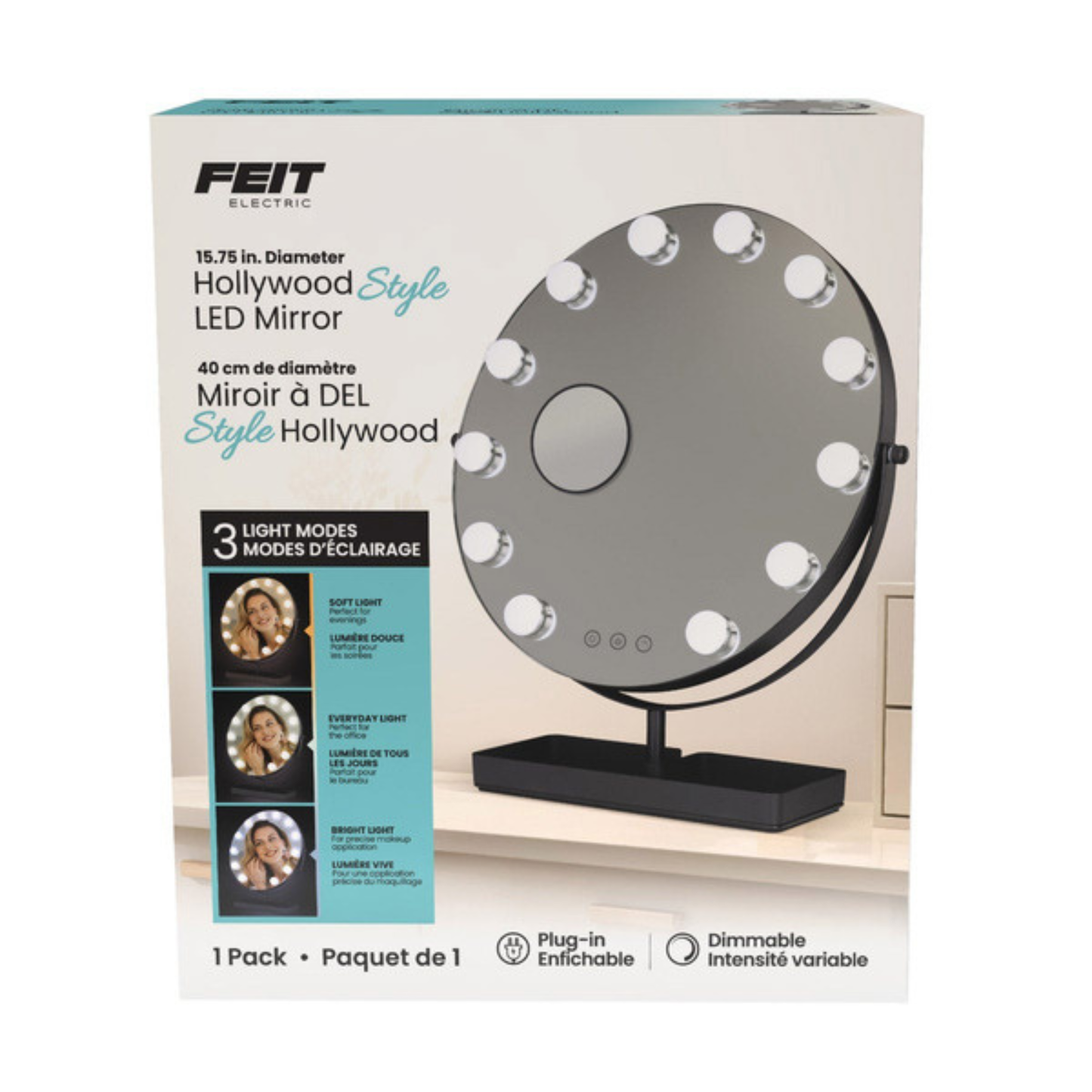 FEIT ELECTRIC - Miroir à DEL Style Hollywood-led-mirror-costco-263451-3