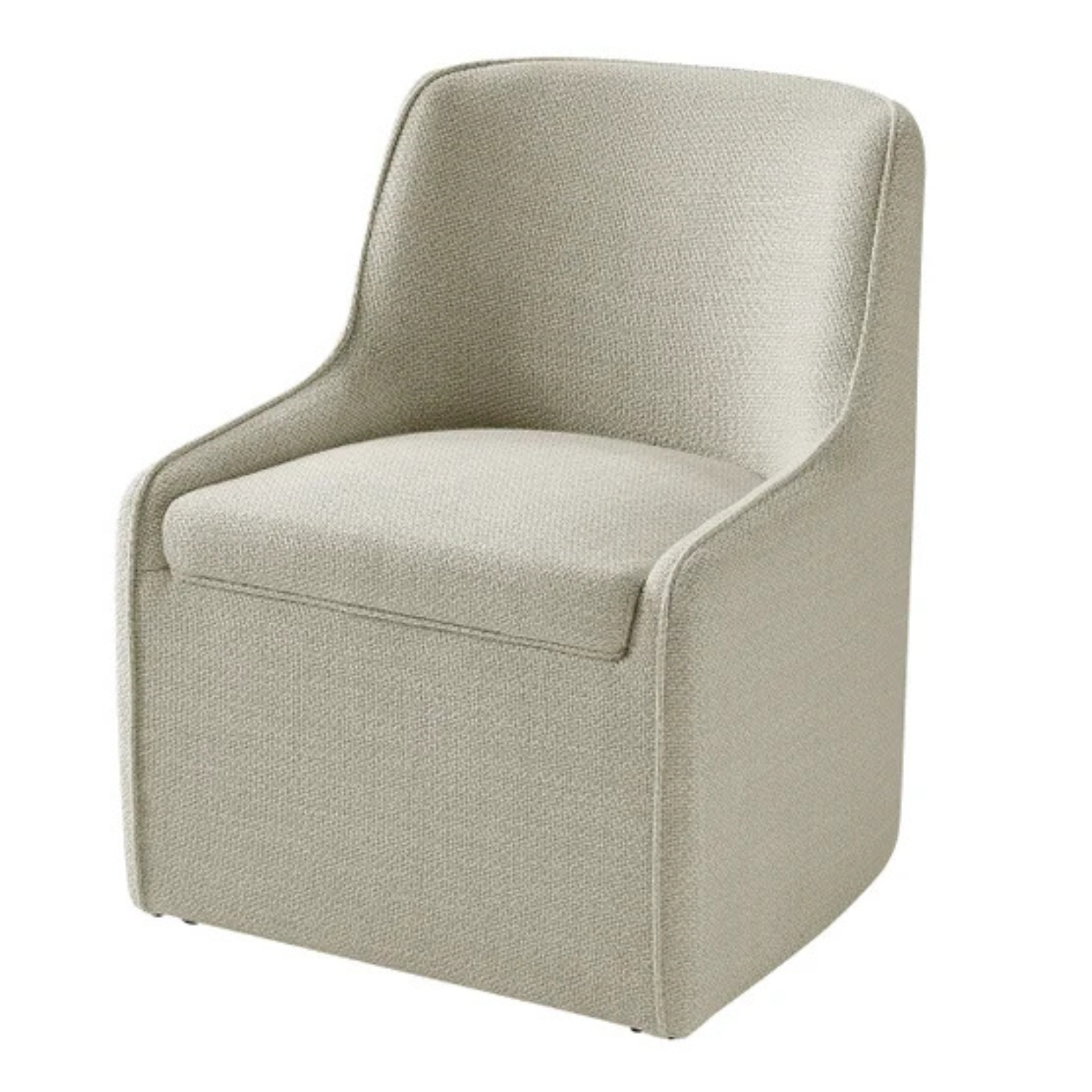 AIDEN & IVY - Chaise de Salle à Manger en Tissu Sans Accoudoirs avec Roulettes-fabric-armless-dining-chari-with-casters-costco-1861839-186849-beige-4