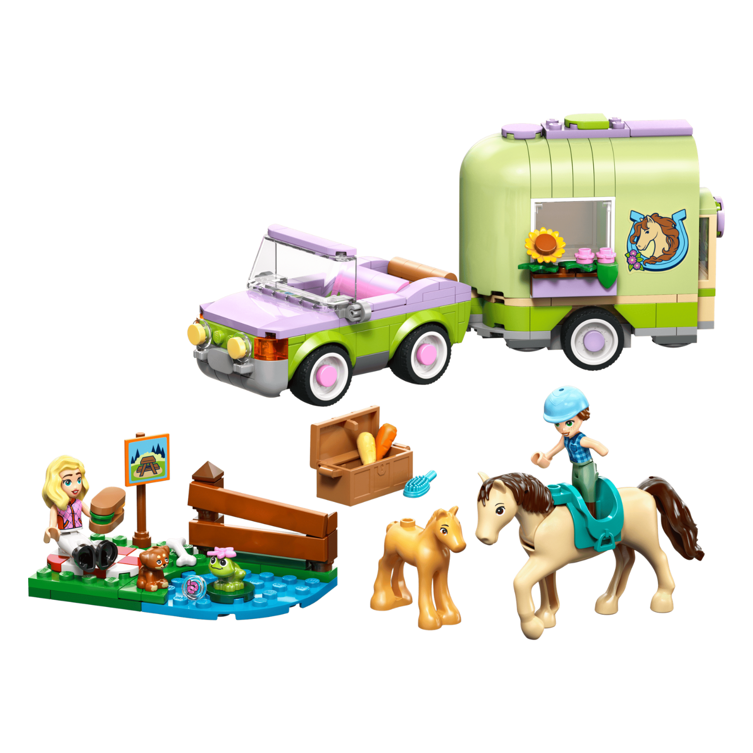 LEGO - La Remorque pour le Cheval et le Poulain Friends 42695 *Boite Endommagée*-horse-&-foal-trailer-costco-3