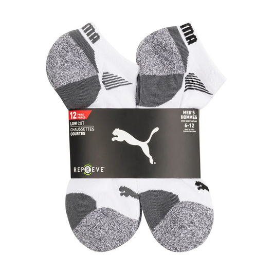 PUMA - Paquet de 12 Paires de Chaussettes Courtes pour Homme-paris-socks-low-cut-pack-costco-1233473-blanc-white-gris-grey
