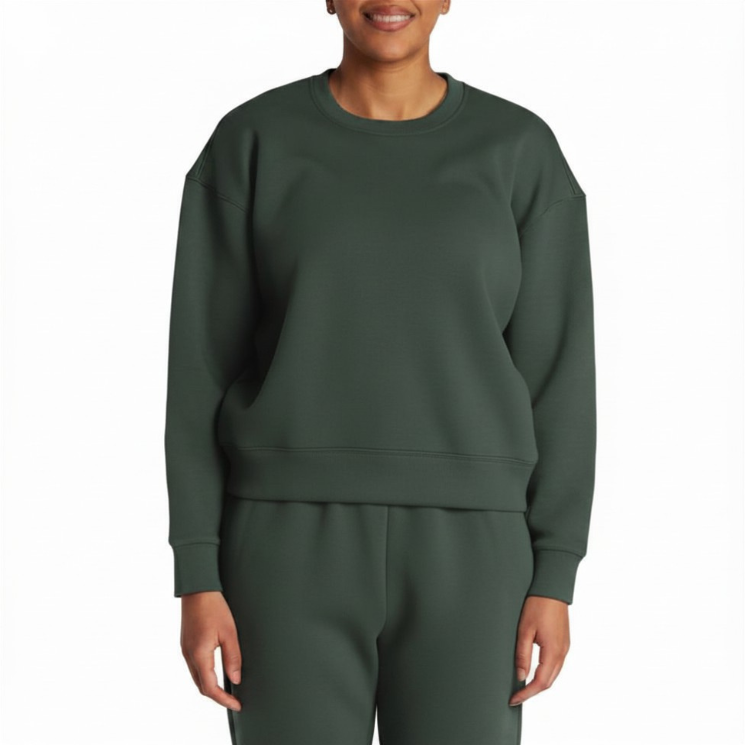 LAZYPANTS - Chandail à Col Rond en Molleton Doux-Womens-Double-Knit-Fleece-Crewneck-sweatshirt-1917545-1920929-vert-green