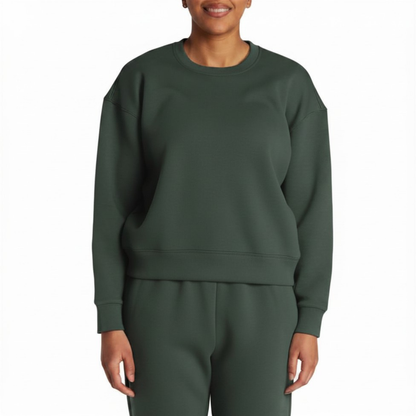LAZYPANTS - Chandail à Col Rond en Molleton Doux-Womens-Double-Knit-Fleece-Crewneck-sweatshirt-1917545-1920929-vert-green