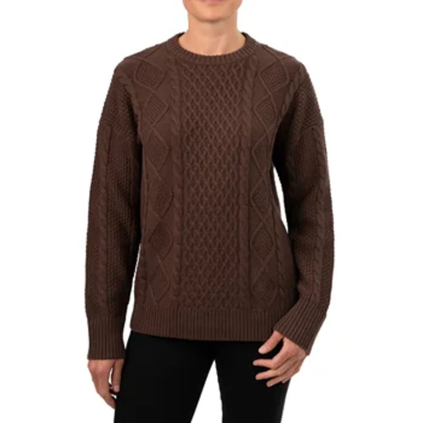 KERSH - Chandail en Tricot en Laine Mérinos pour Femme