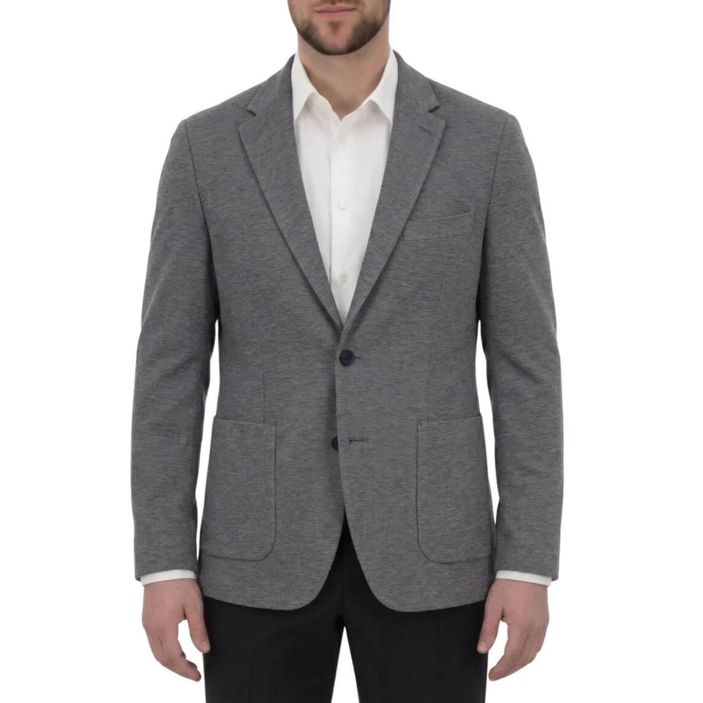 VICTOR EMMANUEL - Veston de Sport en tricot pour Homme-Mens-Knit-Sport-Blazer-Gris-Grey-1998033-1998027