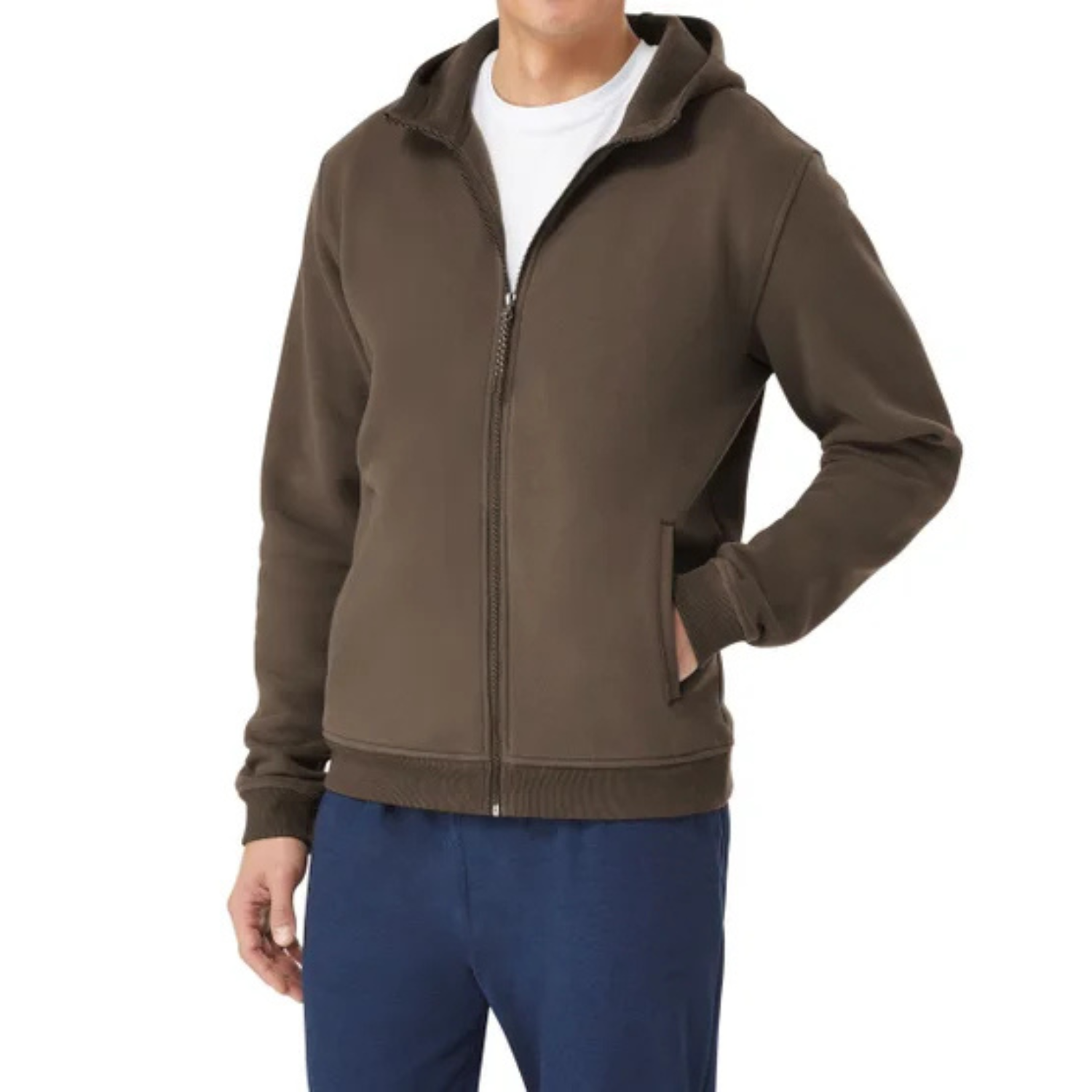 KIRKLAND SIGNATURE -  Veste à Capuche pour Homme- Mens-Full-Zip-Hoodie-Brun-Brown-7771547-1878535