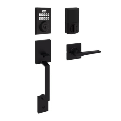 WEISER - Ensemble Combo Serrure à Pêne Dormant Électronique et Poignée-Electronic-deadbolt-&-Handleset-Combo-Pack-Noir-Black-1983676- 3983676
