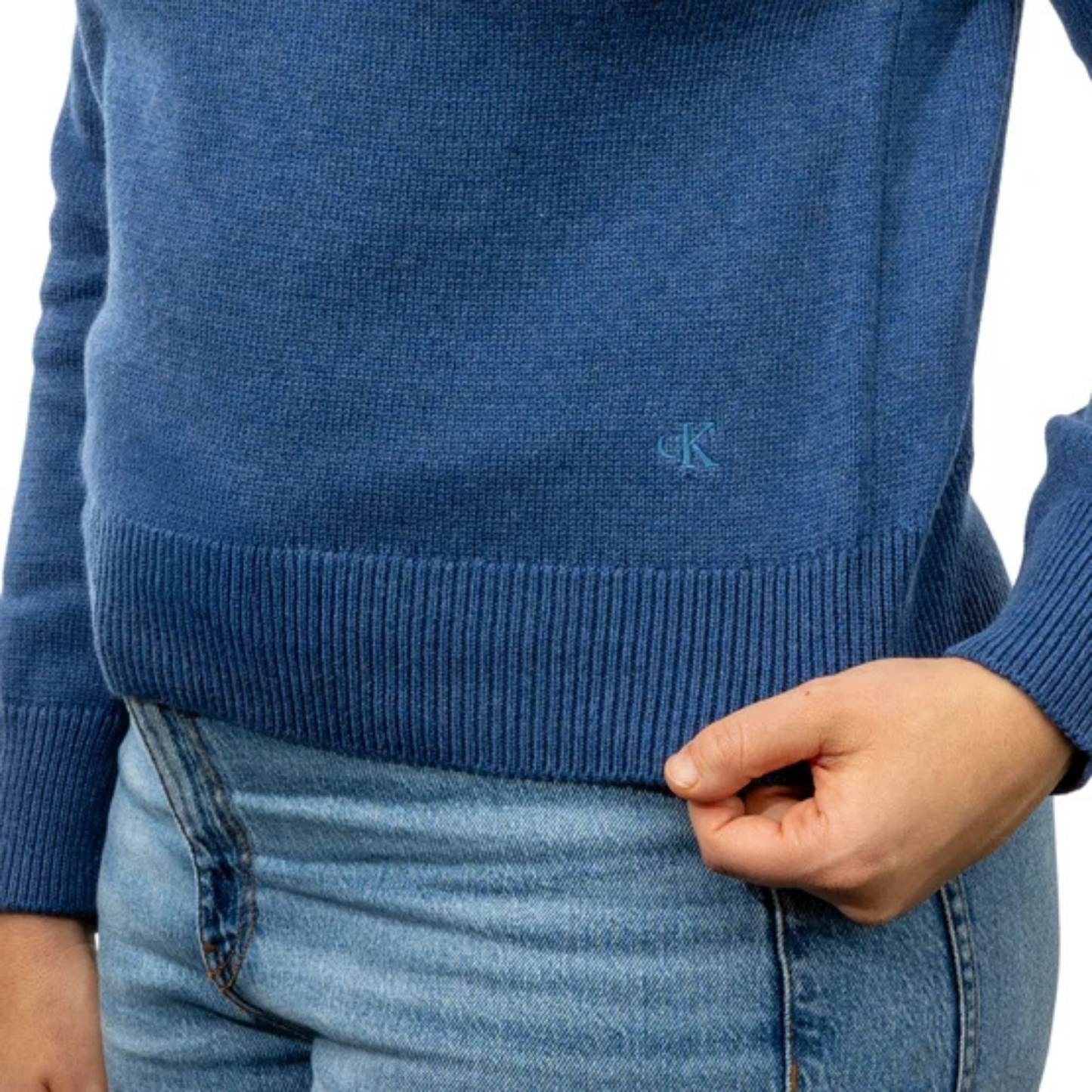 CALVIN KLEIN - Chandail en Tricot pour Femme-Womens-Crewneck-Sweater-bleu-Blue-1907975-1938135