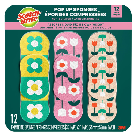 SCOTCH-BRITE - Paquet de 12 Éponges Compressées-12-pack-Pop-up-Sponges-1995233