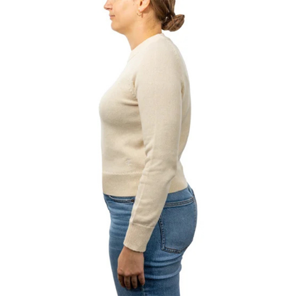 CALVIN KLEIN - Chandail en Tricot pour Femme-Womens-Crewneck-Sweater-Crème-Beige-Ivoire-Cream-Ivory-1907975-1938136