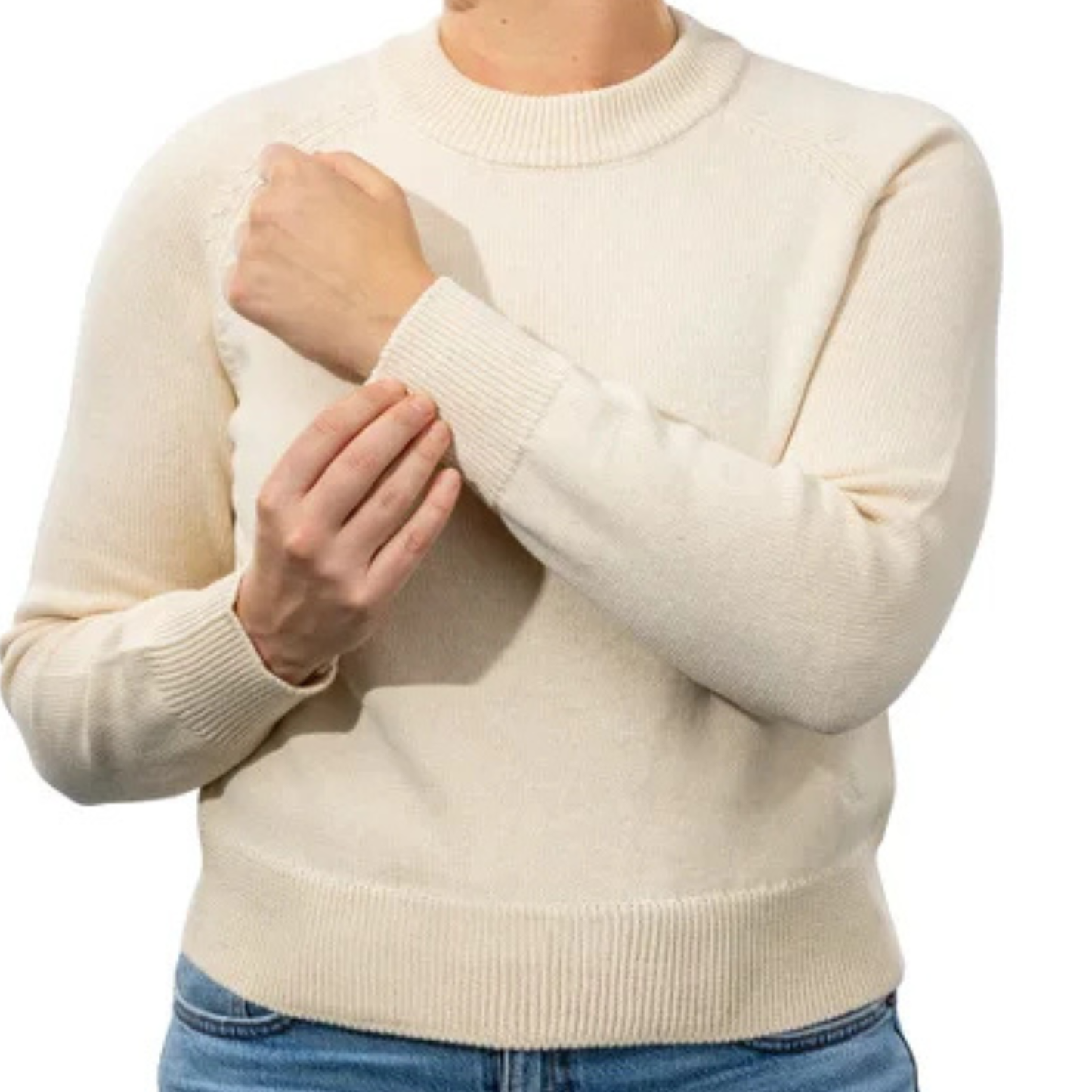CALVIN KLEIN - Chandail en Tricot pour Femme-Womens-Crewneck-Sweater-Crème-Beige-Ivoire-Cream-Ivory-1907975-1938136
