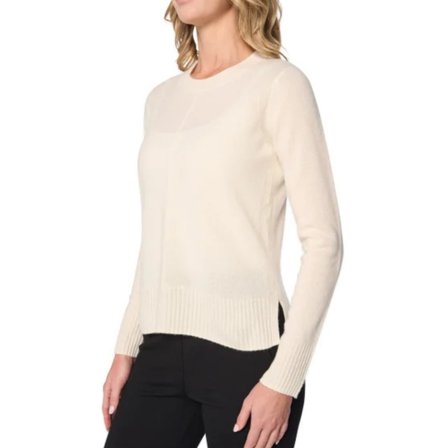 ADVENT - Chandail en Cachemire pour Femme-Womens-Cashmere-Sweater-Blanc-Crème-White-Cream-1868448-1868444