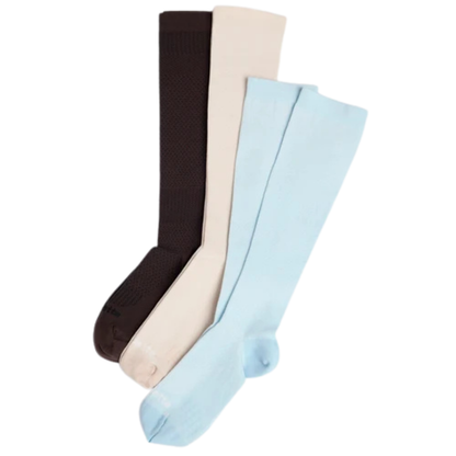 MONDETTA - Paquet de 3 Paires de Chaussettes de Compression pour Femme-womens-3-pack-support-compression-sock-1977177-2009630-Bleu-crème-brun-blue-cream-brown