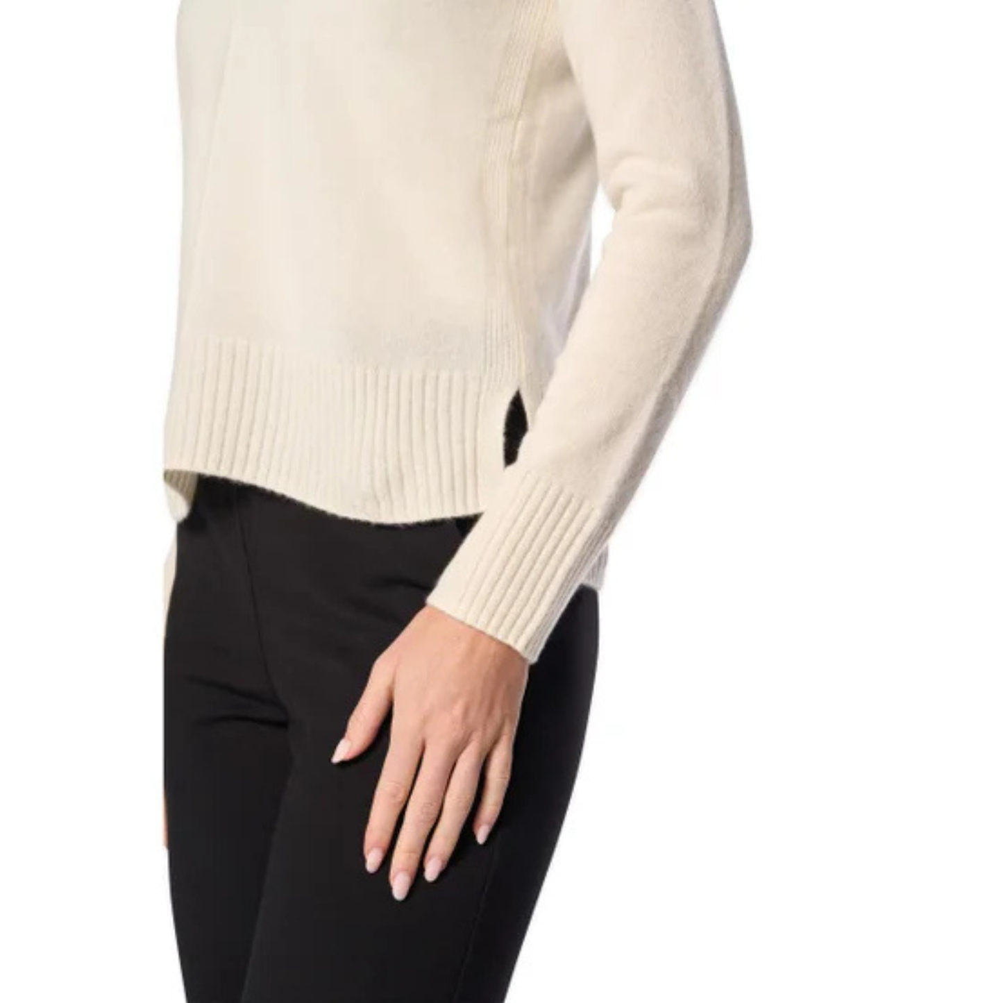 ADVENT - Chandail en Cachemire pour Femme-Womens-Cashmere-Sweater-Blanc-Crème-White-Cream-1868448-1868444