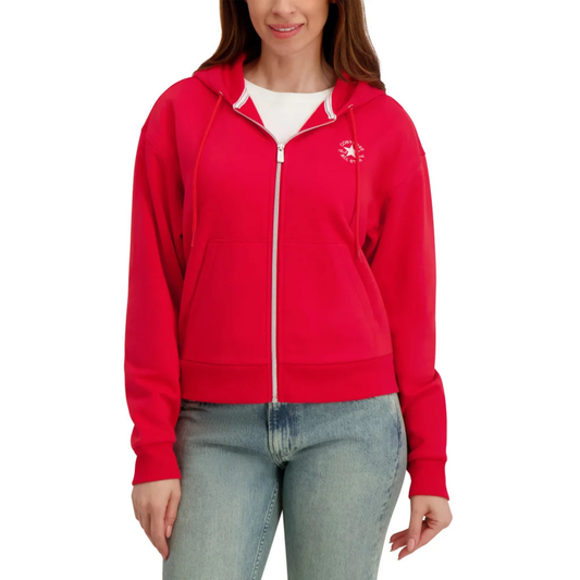 CONVERSE - Veste à Capuchon à Glissière pour Femme-Womens-Fll-Zip-Hoodie-Rouge-Red-1946137-1956623