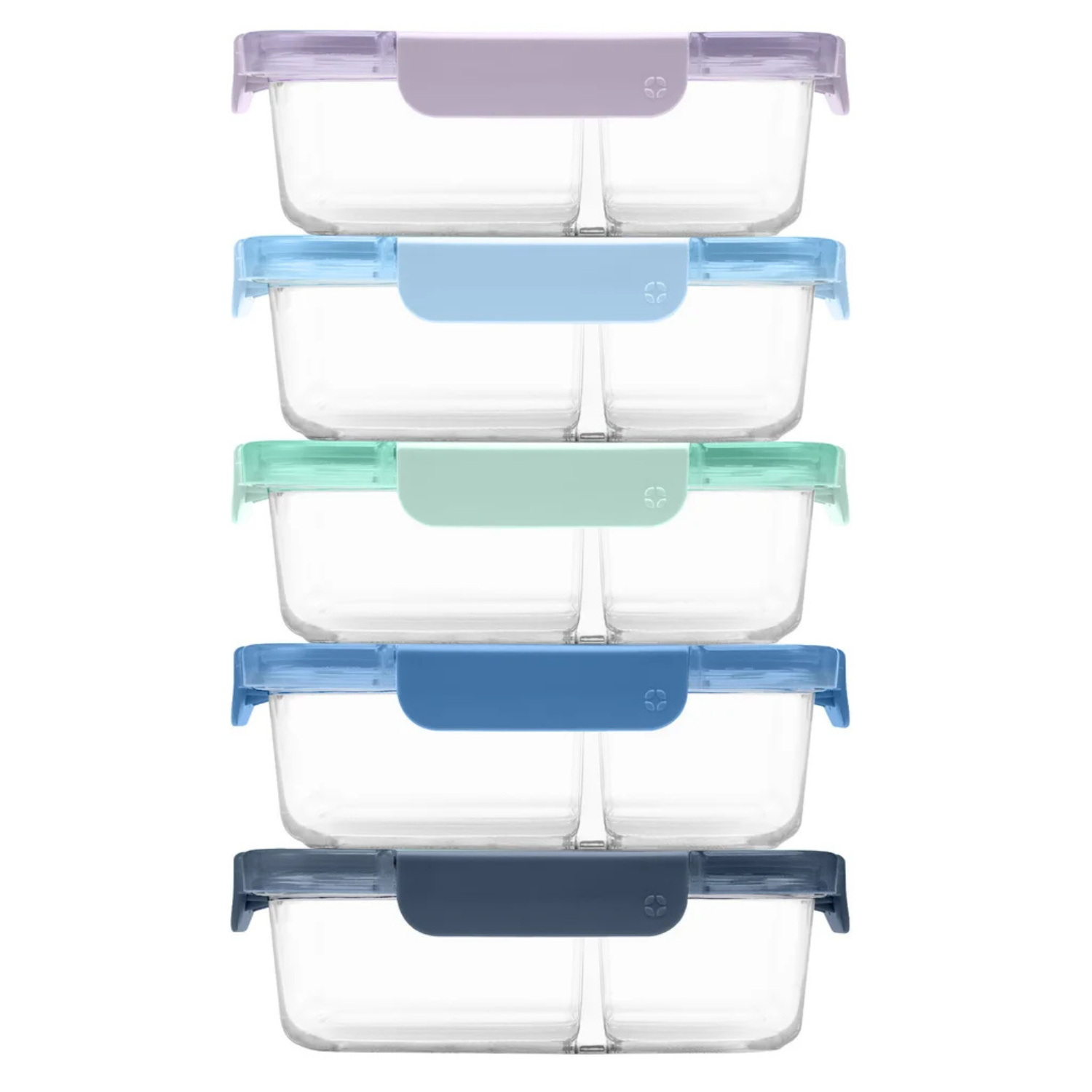 ELLO - Ensemble de 5 Contenants en Verre à 2 Compartiments-5-divided-glass-Containers-set-Color-Lock-1901809