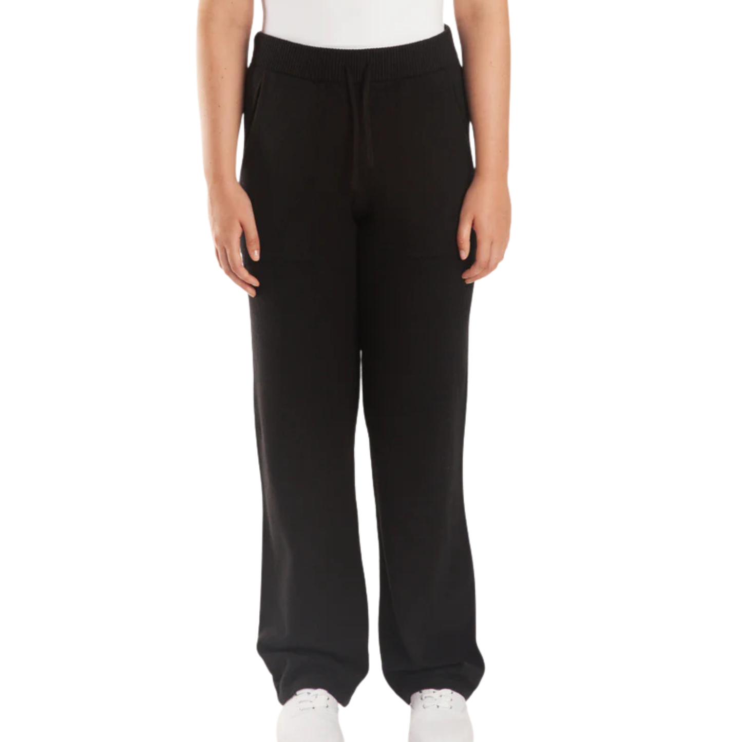 LAZYPANTS - Pantalon Jambe Droite en Tricot pour Femme-Womens-Straight-Leg-Knit-Pant-Noir-Black-1947713
