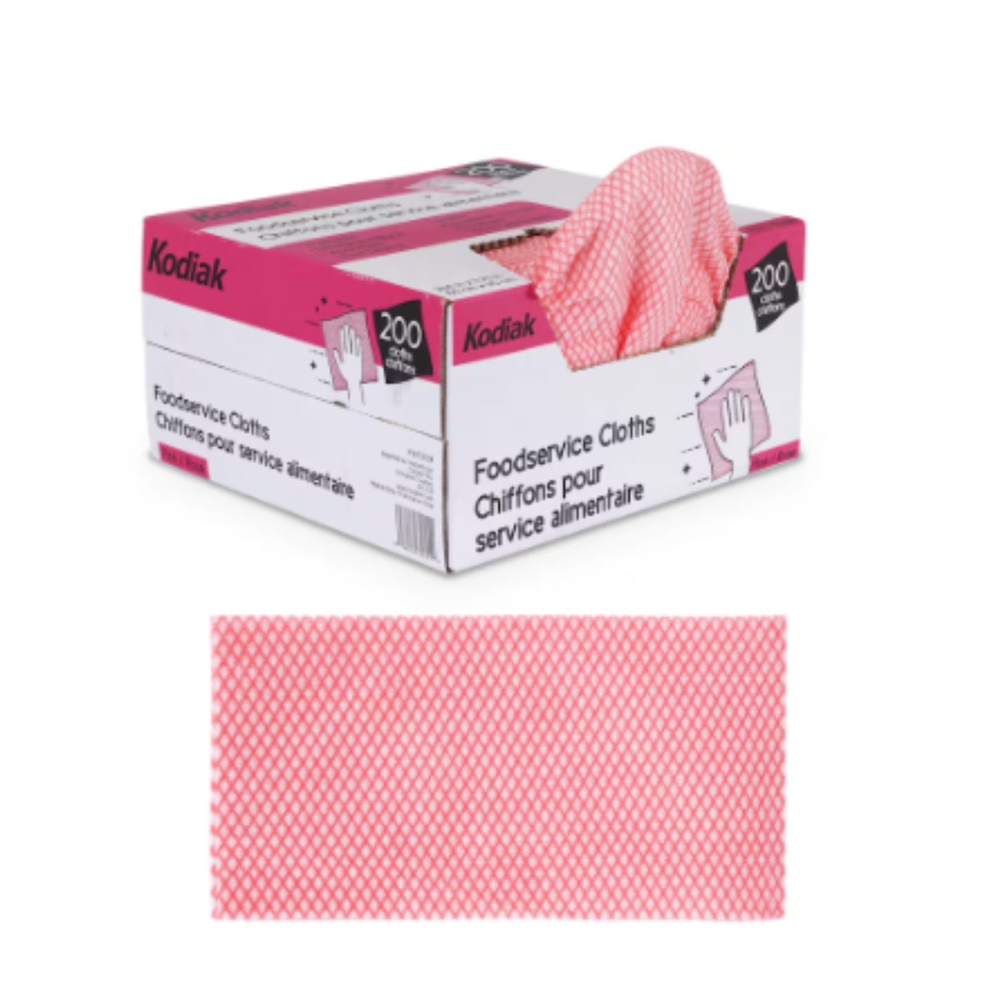 KODIAK - Boîte de 200 Chiffons Roses pour Service Alimentaire-Pink-foodservice-cloths-Pack-of-200-1061952-KWF200R