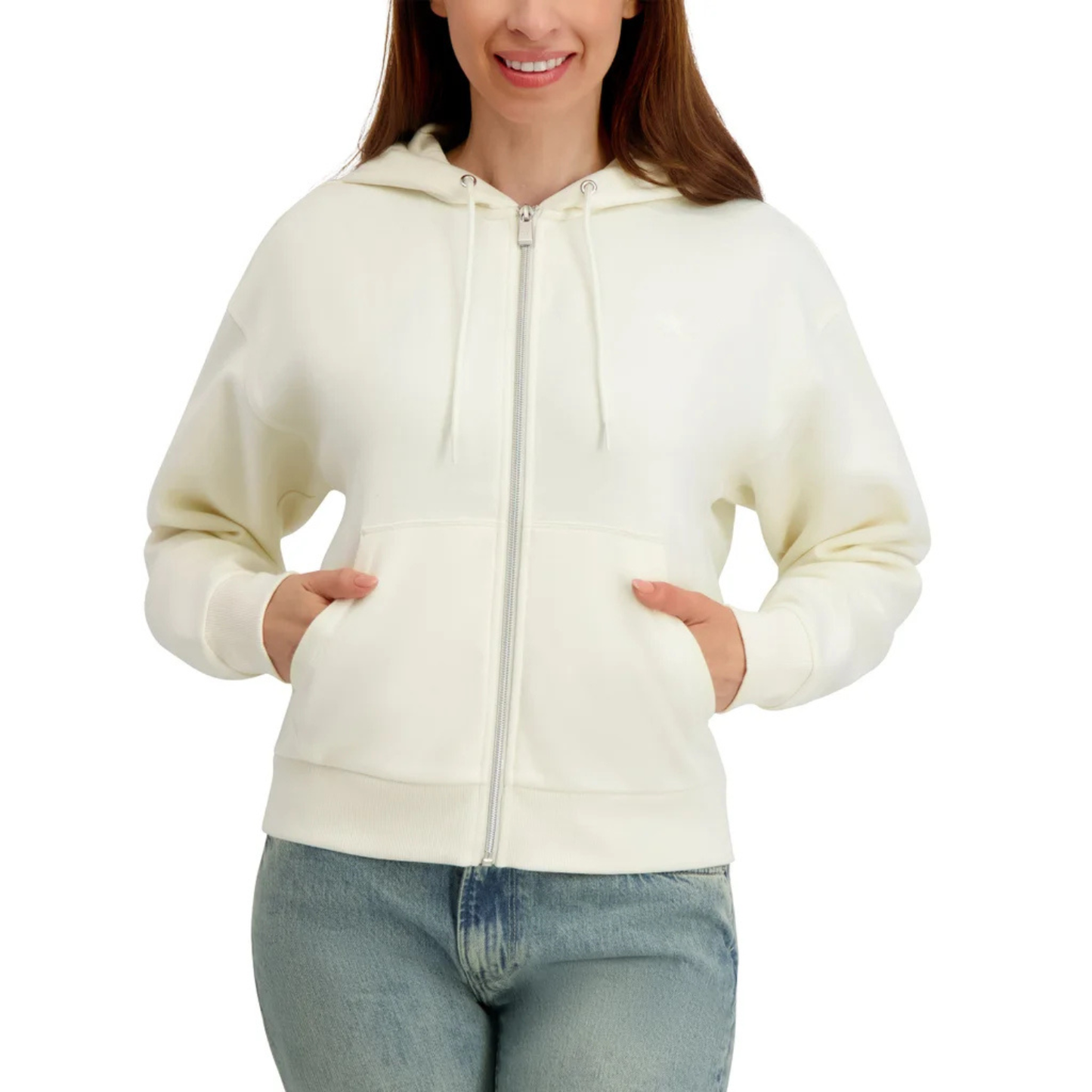 CONVERSE - Veste à Capuchon à Glissière pour Femme-Womens-Fll-Zip-Hoodie-Crème-Cream-1946137-1956622