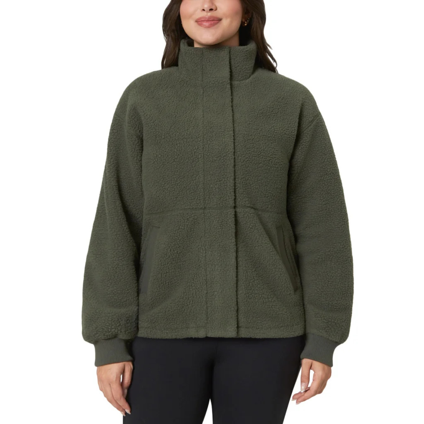 MONDETTA - Veste en Sherpa pour Femme-Womens-Sherpa-Jacket-Vert-Green-1952362-1936814