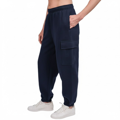 TUFF ATHLETICS - Pantalon Cargo en Molleton pour Femme-Womens-Fleece-Cargo-Jogger-Marine-Bleu-Navy-blue-1930075