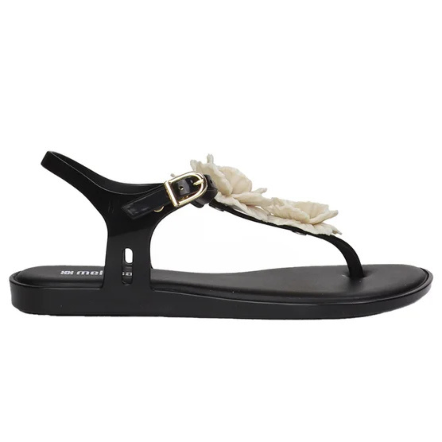 MELISSA - Sandales pour Femme-Womens-sandal-Fleur-Blanc-Noir-Flower-White-Black-1984148-2012418