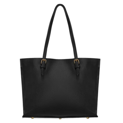 CHAMPS - Sac Fourre-Tout en Cuir-Leather-Tote-Bag-Noir-Black-2053365
