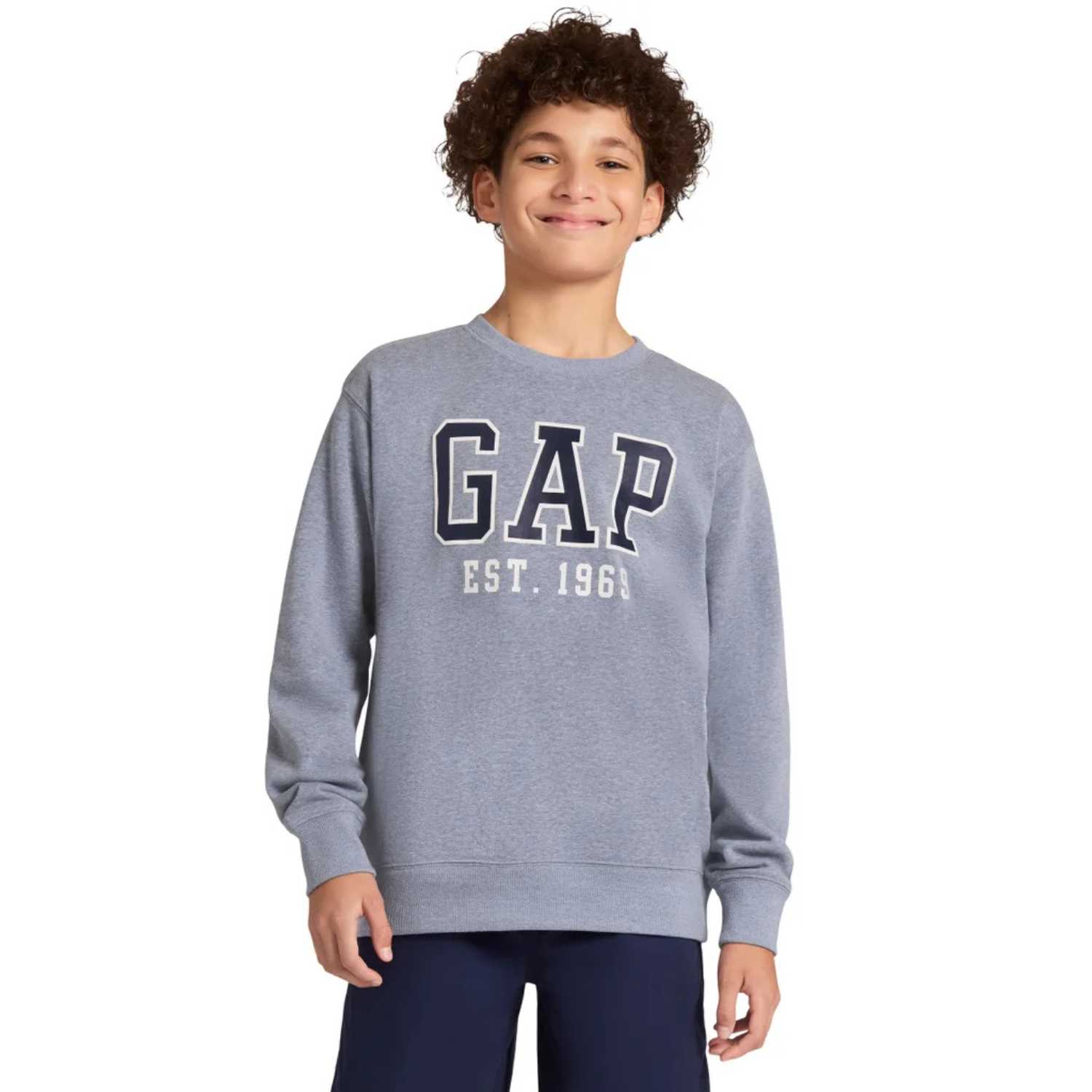 GAP KIDS - Chandail en Molleton Léger pour Garçon-Boys-Crewneck-Sweatshirt-Bleu-Blue-4541616-1990292