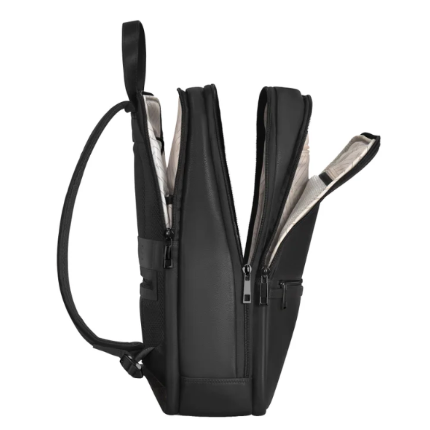 CHAMPS - Sac à Dos en Cuir-Leather-Backpack-Noir-Black-1968302