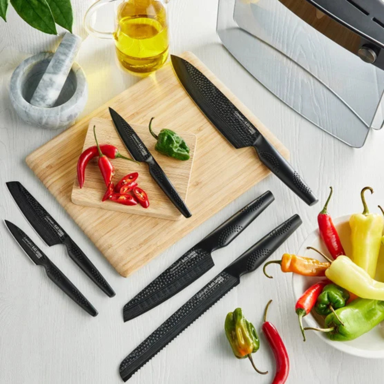 CUISINE PRO - Ensemble de Couteaux iD3 Black Samurai avec Bloc de Rangement, 7 Pièces-7-piece-Black-Samurai-Sakai-Knife-Block-Set-1892370
