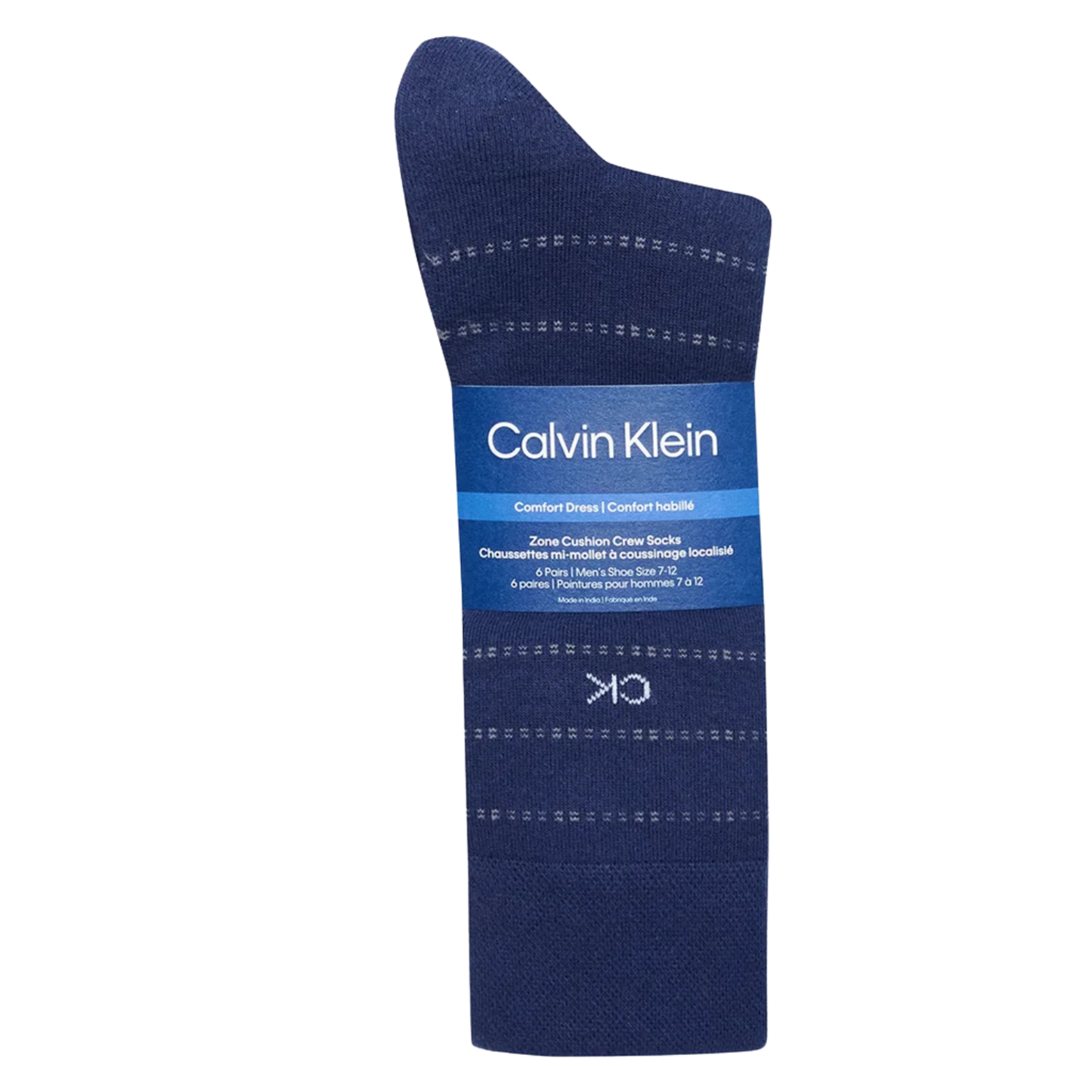 CALVIN KLEIN -  6 Paires de Chaussettes Habillées pour Homme-Mens-6-Pair-Dress-Socks-Bleu-Marine-Beige-Gris-Blue-Navy-Grey-1915543-1936538