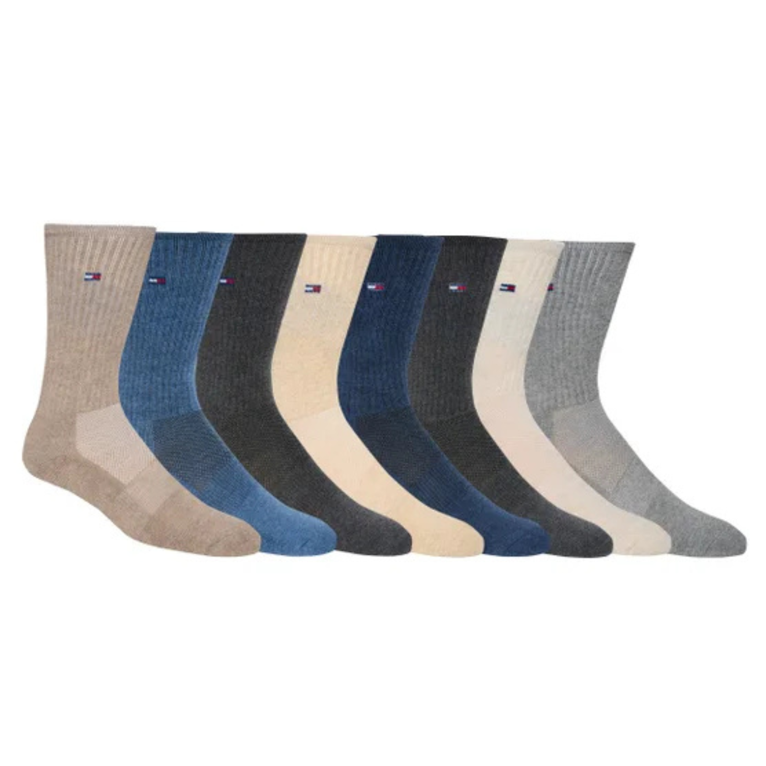 TOMMY HILFIGER - Paquet de 8 Paires de Chaussettes pour Homme-Mens-Sock-8-Pair-Gris-Grey-9911230-1926961