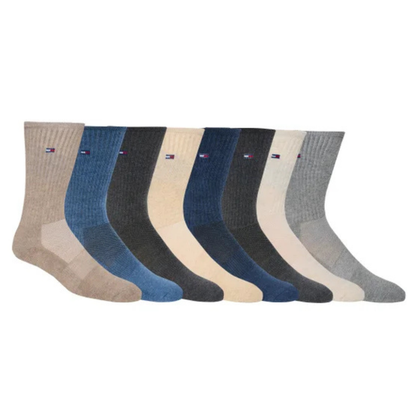 TOMMY HILFIGER - Paquet de 8 Paires de Chaussettes pour Homme-Mens-Sock-8-Pair-Gris-Grey-9911230-1926961
