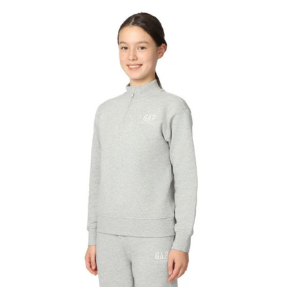 GAP KIDS - Chandail à Glissière 1/4 pour Fille-Girls-Fleece-1/4-Zip-Gris-Grey-1737733- 1923616