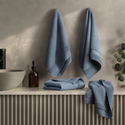 WELHOME - Paquet de 4 Serviettes à Main-4-pack-hand-towels-Bleu-Blue-1996328-1994082 