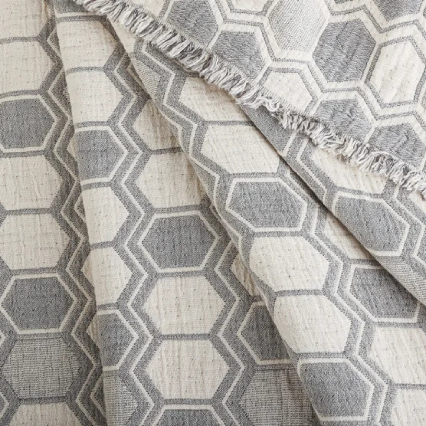 LIFE COMFORT - Jeté en Coton Réversible-reversible-cotton-throw-gris-grey-1726023-1980953