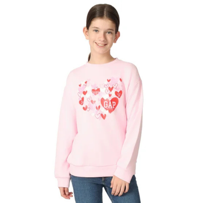 GAP KIDS -Chandail en Molleton à Col Rond pour Fille-Girls-Crew-Sweatshirt-Rose-Pink-4432626-1953987