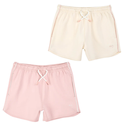 MILES THE LABEL - Paquet de 2 Shorts de Sport pour Fille-Girls-2-pack-Athletic-Shorts-Crème-rose-Cream-Rose-2634100- 1990125