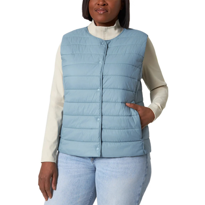 MONDETTA - Veste Sans Col pour Femme-Womens-Collarless-Vest-Bleu-Blue-1085500-1964491
